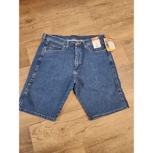 Sz 33 Wrangler® Men's Relaxed Fit Five Pocket Denim Short, Medium Stone